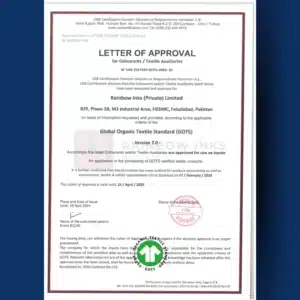 Certificate Global Organic Textile Standard